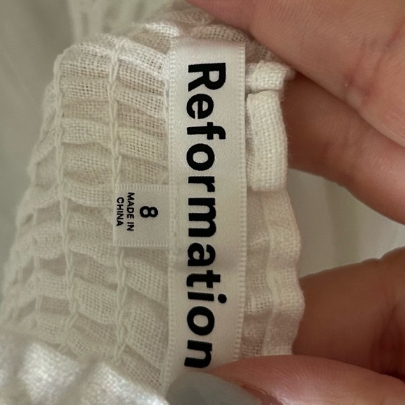 NWT Reformation Denver Linen Dress White - Picture 6 of 7